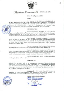 Resolución Directoral N° 058-2005-AGN/OTA