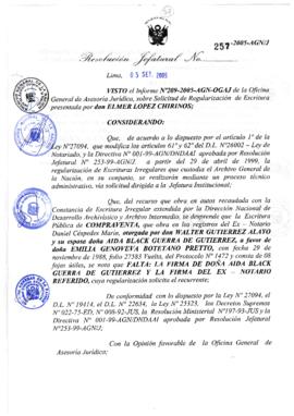 Resolución Jefatural N° 257-2005-AGN/J