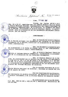 Resolución Jefatural N° 115-1997/AGN/J