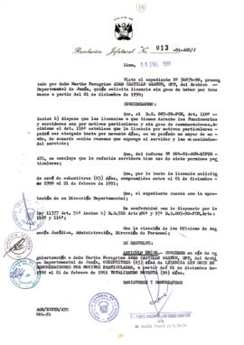 Resolución Jefatural N° 013-1991/AGN/J