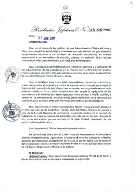 Resolución Jefatural N° 045-2012-AGN/J