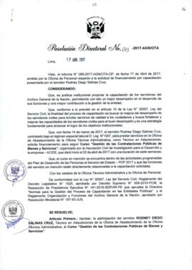 Resolución Directoral N° 013-2017-AGN/OTA