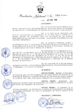 Resolución Jefatural N° 048-1998/AGN/J
