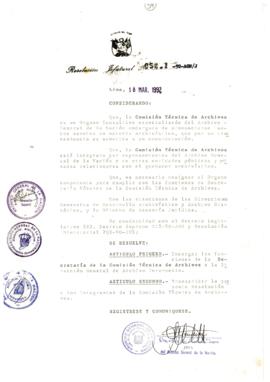 Resolución Jefatural N° 052-1-1992/AGN/J