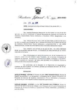 Resolución Jefatural N° 320-2013-AGN/J
