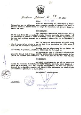 Resolución Jefatural N° 238-1990/AGN/J