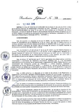 Resolución Jefatural N° 160-2019-AGN/J