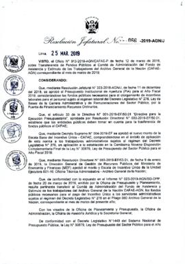 Resolución Jefatural N° 066-2019-AGN/J