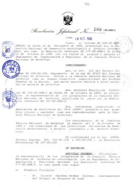 Resolución Jefatural N° 180-1995/AGN/J