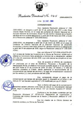 Resolución Directoral N° 064-2006-AGN/OTA