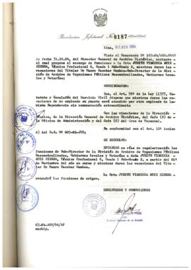 Resolución Jefatural N° 187-1984/AGN/J