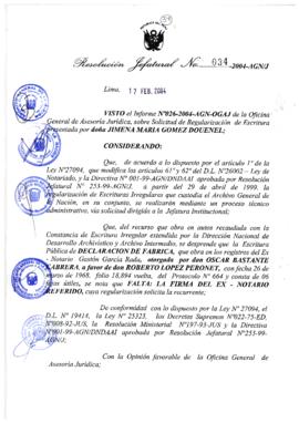 Resolución Jefatural N° 034-2004-AGN/J
