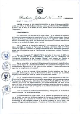 Resolución Jefatural N° 022-2020-AGN/J