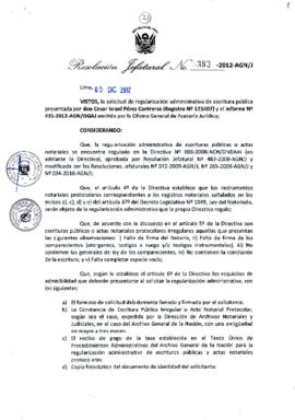 Resolución Jefatural N° 383-2012-AGN/J