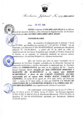 Resolución Jefatural N° 310-2005-AGN/J