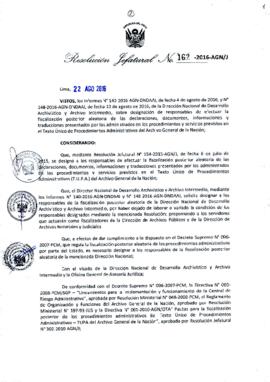 Resolución Jefatural N° 162-2016-AGN/J