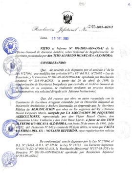 Resolución Jefatural N° 245-2003-AGN/J