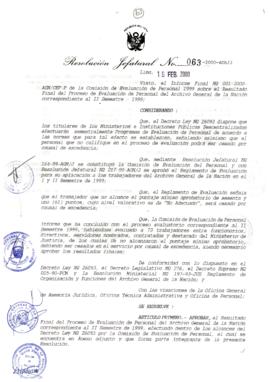 Resolución Jefatural N° 063-2000/AGN/J