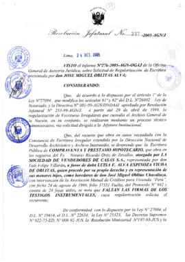 Resolución Jefatural N° 337-2005-AGN/J