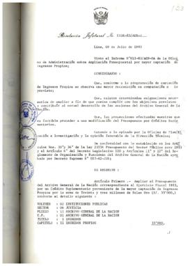 Resolución Jefatural N° 116-1983/AGN/J
