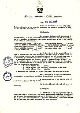 Resolución Directoral N° 076-88-AGN/OA