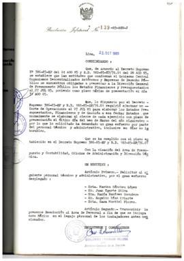 Resolución Jefatural N° 139-1985/AGN/J