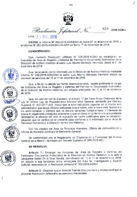 Resolución Jefatural N° 340-2018-AGN/J