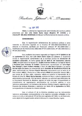 Resolución Jefatural N° 279-2012-AGN/J