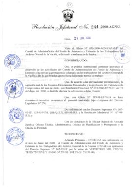 Resolución Jefatural N° 244-2000/AGN/J