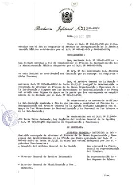 Resolución Jefatural N° 312-1991/AGN/J