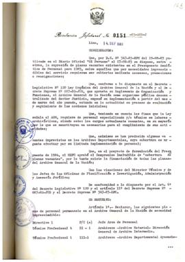 Resolución Jefatural N° 151-1983/AGN/J