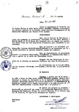 Resolución Directoral N° 50-85-AGN/OA