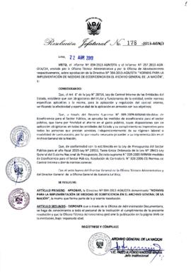 Resolución Jefatural N° 178-2013-AGN/J