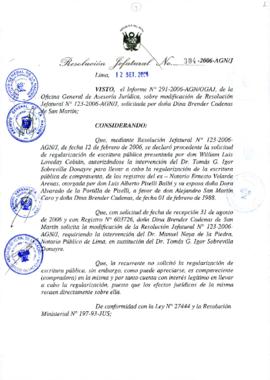 Resolución Jefatural N° 304-2006-AGN/J