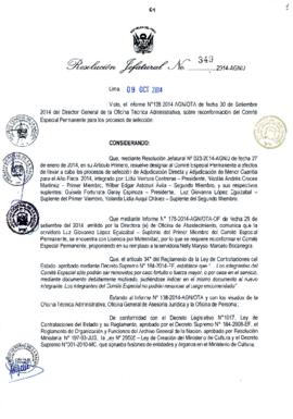 Resolución Jefatural N° 349-2014-AGN/J