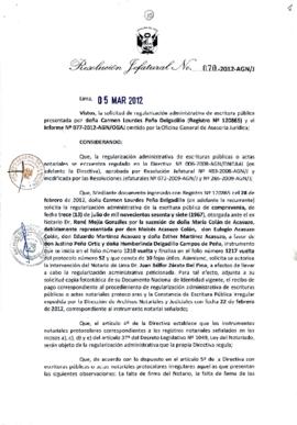 Resolución Jefatural N° 070-2012-AGN/J