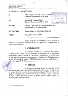 INFORME 119-2004-AGN-OGAJ