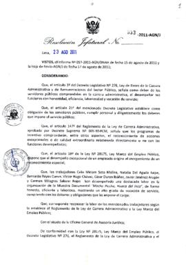 Resolución Jefatural N° 333-2011-AGN/J