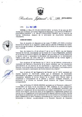 Resolución Jefatural N° 246-2013-AGN/J