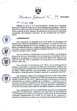 Resolución Jefatural N° 354-2018-AGN/J