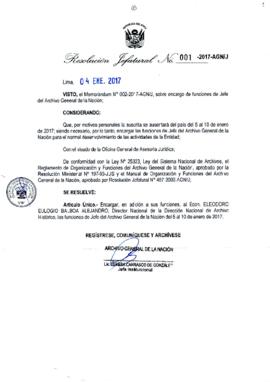 Resolución Jefatural N° 001-2017-AGN/J