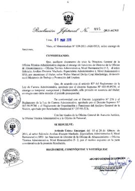 Resolución Jefatural N° 086-2011-AGN/J