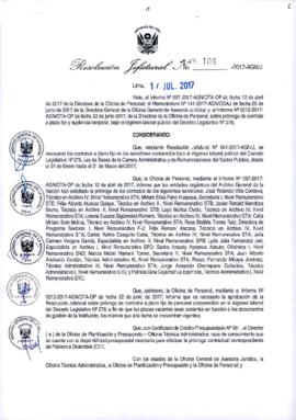 Resolución Jefatural N° 108-2017-AGN/J