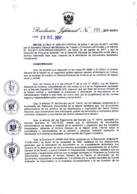 Resolución Jefatural N° 232-2017-AGN/J