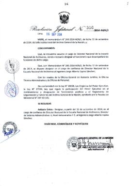 Resolución Jefatural N° 316-2014-AGN/J