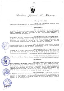 Resolución Jefatural N° 304-1999/AGN/J