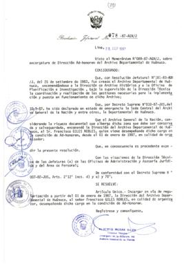 Resolución Jefatural N° 078-1987/AGN/J