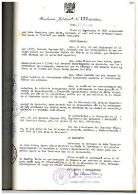 Resolución Jefatural N° 122-1985/AGN/J