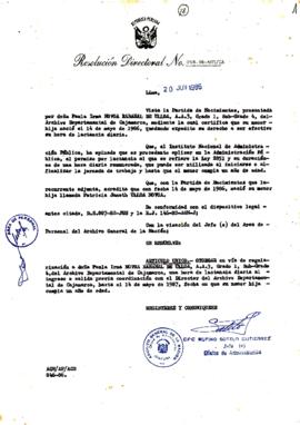 Resolución Directoral N° 58-86-AGN/OA