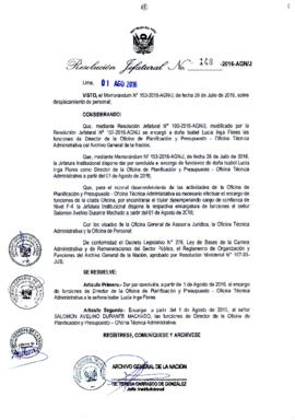 Resolución Jefatural N° 148-2016-AGN/J